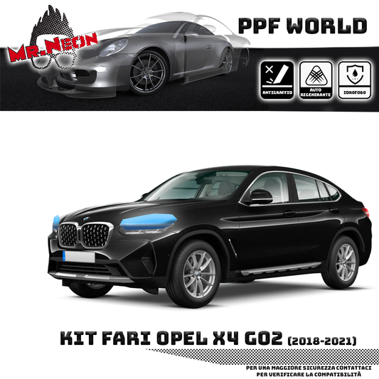 Kit Pellicola Protettiva Fari BMW X4 G02 (2018–2021) – PPF Trasparente o Fotocromatico Pretagliato