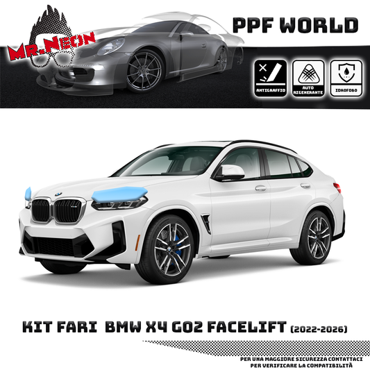Kit Pellicola Protettiva Fari BMW X4 G02 2022-2026 – PPF Trasparente o Fotocromatico Pretagliato