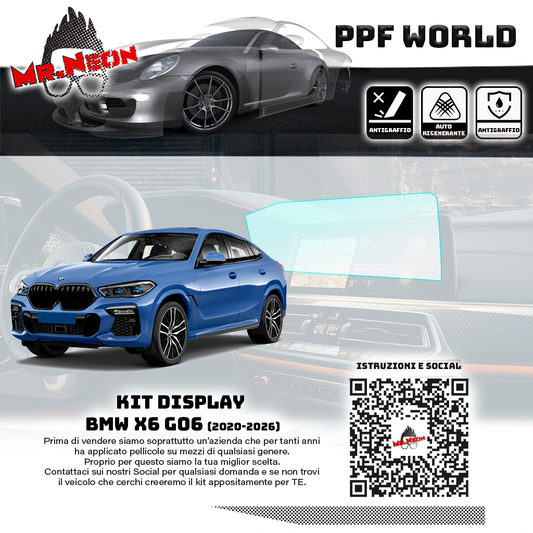 Kit Pellicola Protettiva Display BMW X6 G06 2020-2026 – PPF Lucido o Opaco Pretagliato