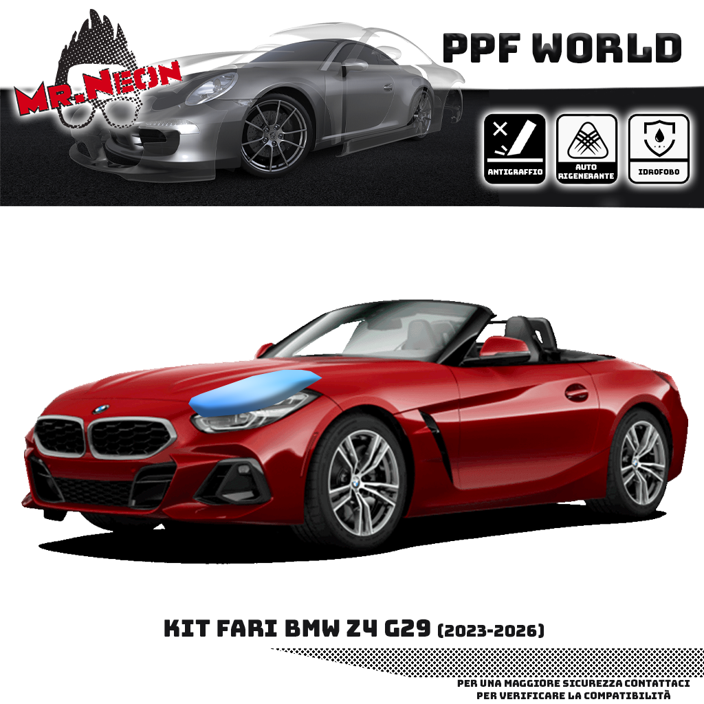 Kit PPF Fari Anteriori BMW Z4 G29 2023-2026 – Trasparente o Fotocromatico Pretagliato