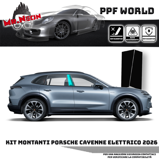 Kit Pellicola Protettiva Montanti – Porsche Cayenne EV elettrico 2026