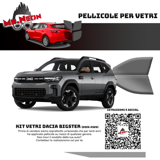 Kit Oscuramento Vetri Anteriori Dacia Bigster 2025-2026 – TPU Pretagliato