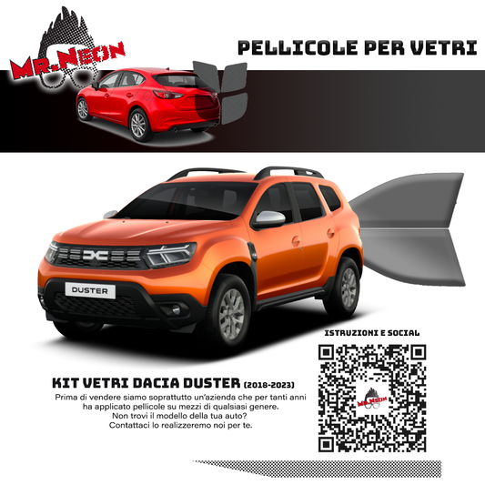Kit Oscuramento Vetri Anteriori Dacia Duster 2018-2023 – TPU Pretagliato