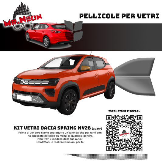 Kit Oscuramento Vetri Anteriori Dacia Spring MY26 2026+ – TPU Pretagliato