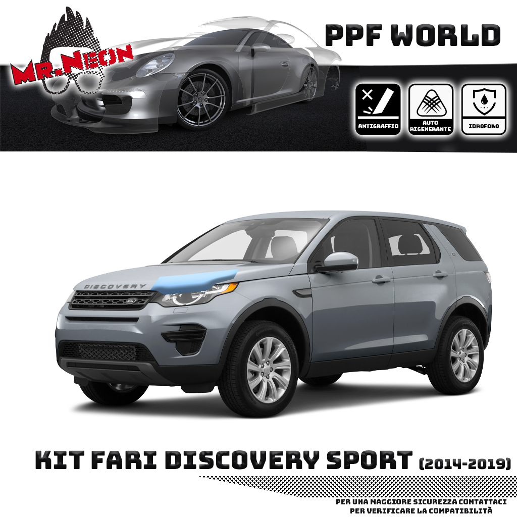 Kit Pellicola Protettiva Fari Land Rover Discovery Sport 2014-2019 – PPF Trasparente o Fotocromatico Pretagliato