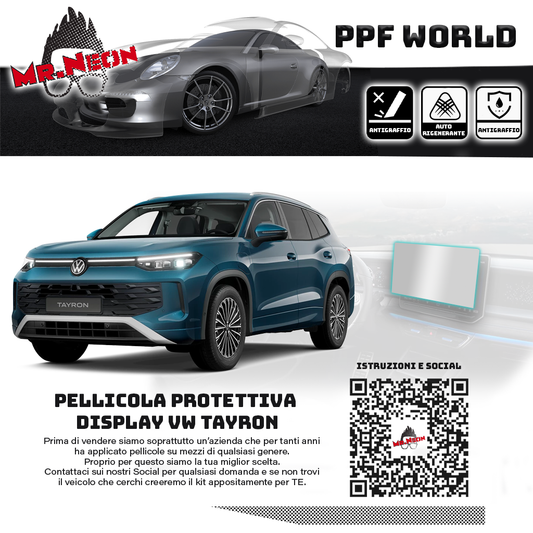Pellicola Protettiva Display compatibile con VW Tayron 2025 – Kit PPF Pretagliato 194 µm