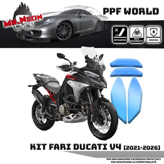Kit PPF Faro Anteriore compatibile con Ducati Multistrada V4 (2021–2026) – Pellicola Protettiva Pretagliata