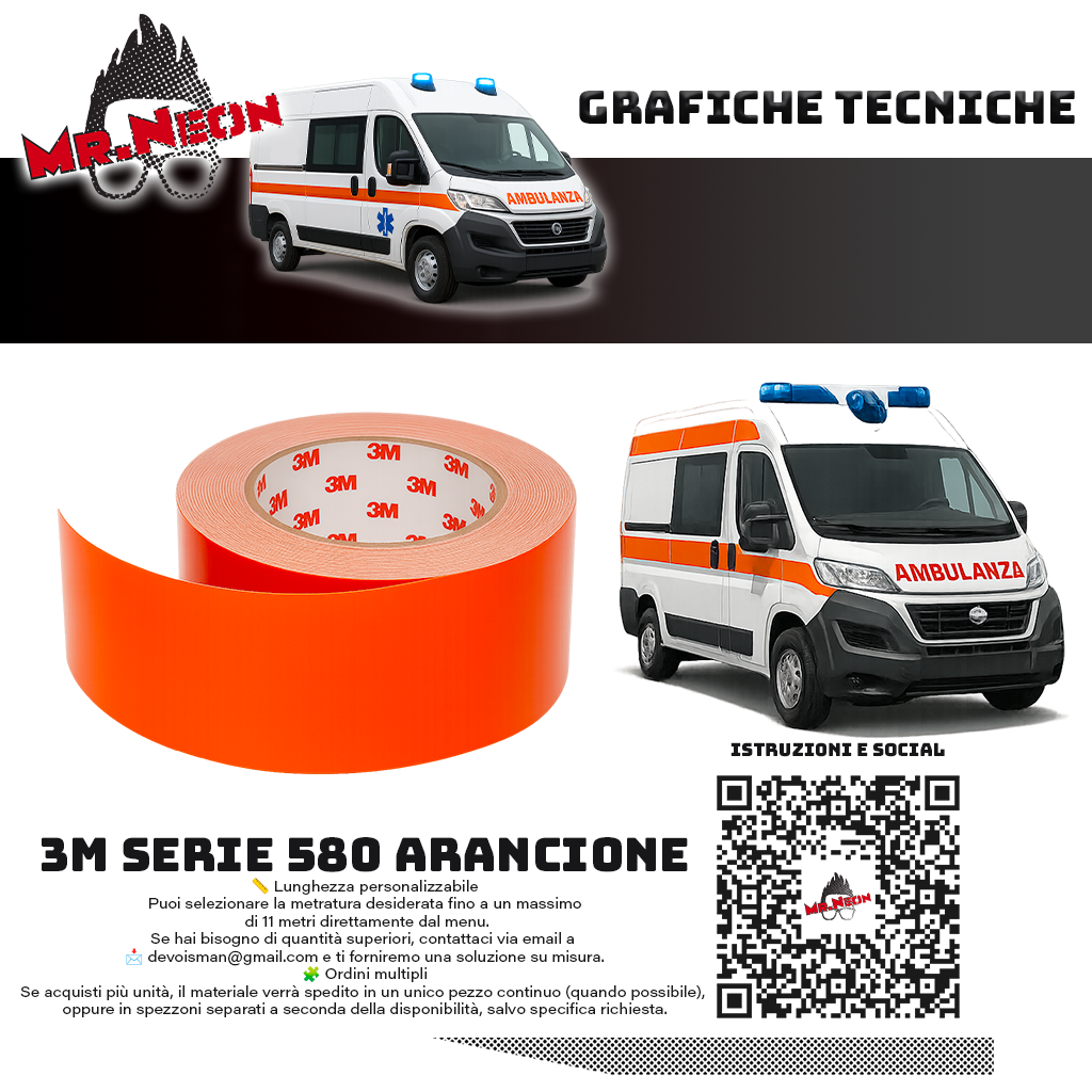 Pellicola adesiva riflettente scotchlite 3M™ serie 580 altezza 20cm
