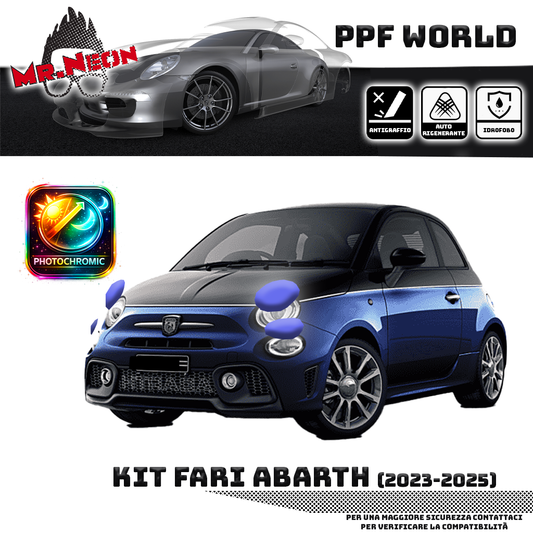 Kit PPF Fotocromatico Fari Anteriori compatibile con Abarth (2023–2025) – Pellicola Protettiva Pretagliata