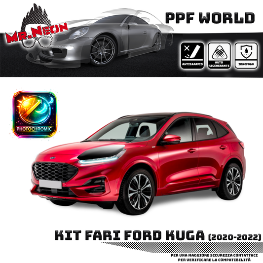 Kit PPF Fotocromatico Fari Anteriori compatibile con Ford Kuga (2020–2022) – Pellicola Protettiva Pretagliata