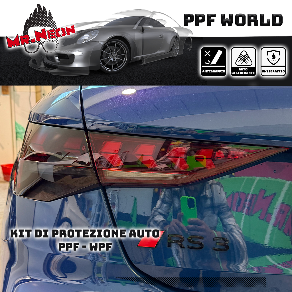 Kit PPF Fari Posteriori Audi A7 C7 Facelift 2015-2018 – Chiaro, Intermedio o Scuro Pretagliato