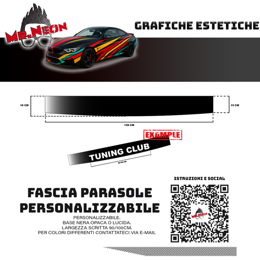 Fascia parasole personalizzata – Adesivo parabrezza auto