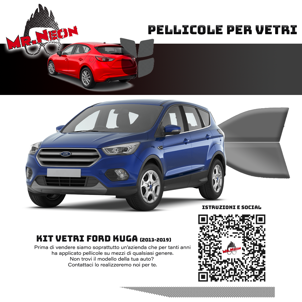 Kit Pellicole Oscuramento Vetri Anteriori Ford Kuga 2013-2019 – Pretagliati