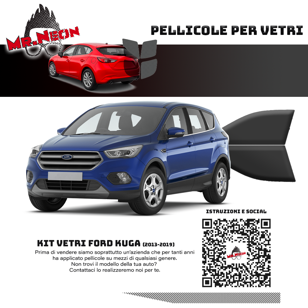 Kit Pellicole Oscuramento Vetri Anteriori Ford Kuga 2013-2019 – Pretagliati