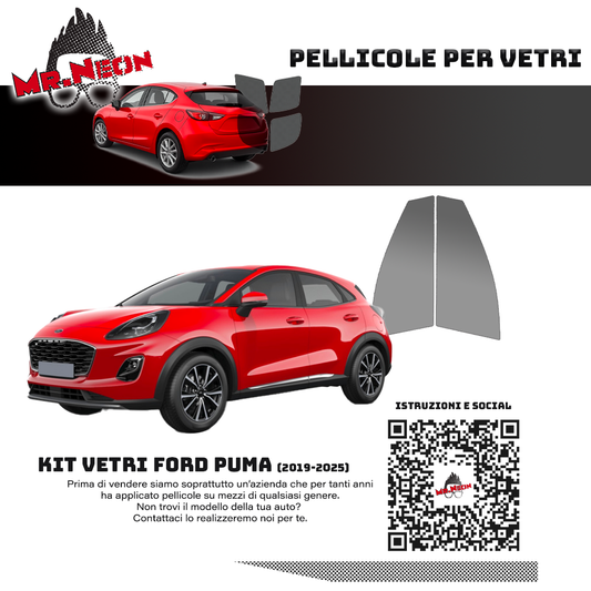 Kit pellicole vetri anteriori compatibile con Ford Puma 2019–2024