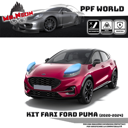 Kit Pellicola Protettiva Fari Ford Puma (2020–2024) – PPF Trasparente o Fotocromatico Pretagliato