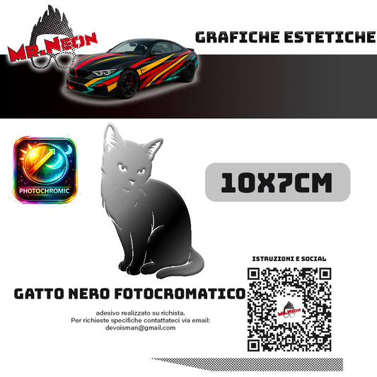 Adesivo Gattino Fotocromatico 10x7 cm – Prespaziato