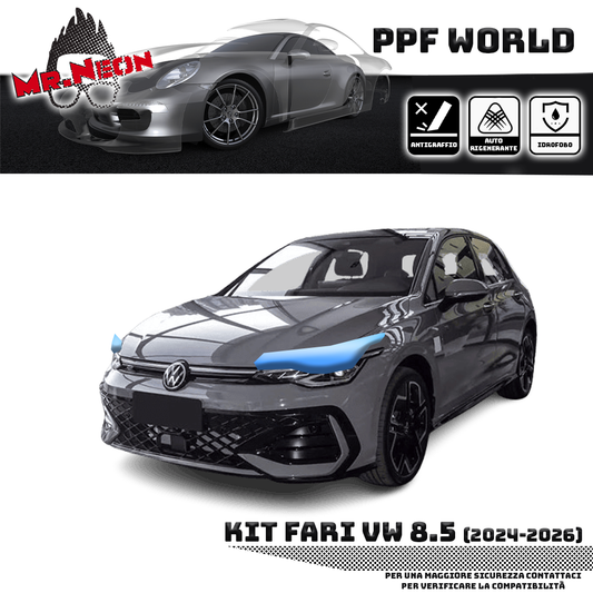 Kit Pellicola Protettiva Fari VW Golf 8.5 (2024–oggi) – PPF Trasparente o Fotocromatico Pretagliato