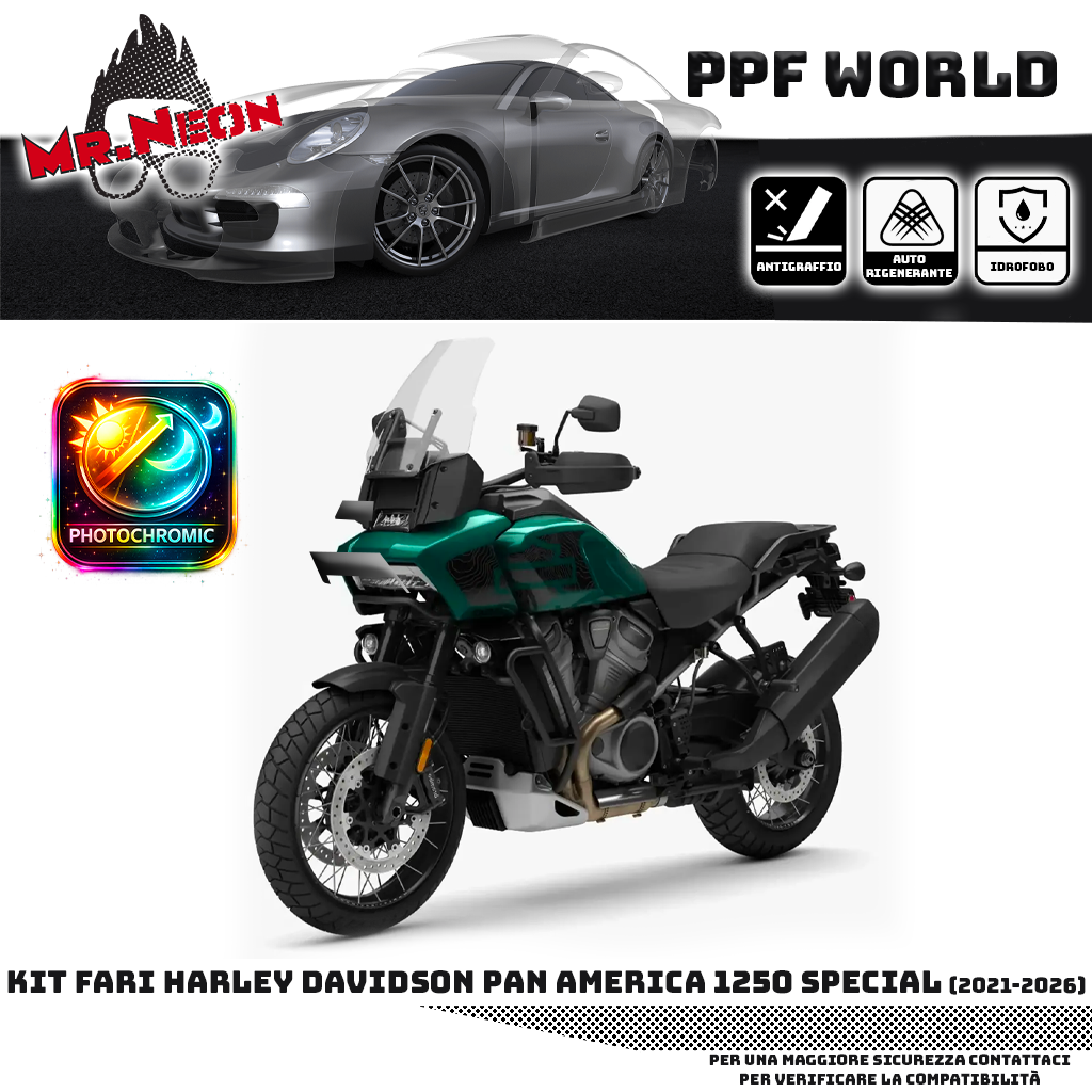 Kit Pellicola Protettiva Faro Harley-Davidson Pan America Special 1250 2021-2026 – PPF Pretagliato