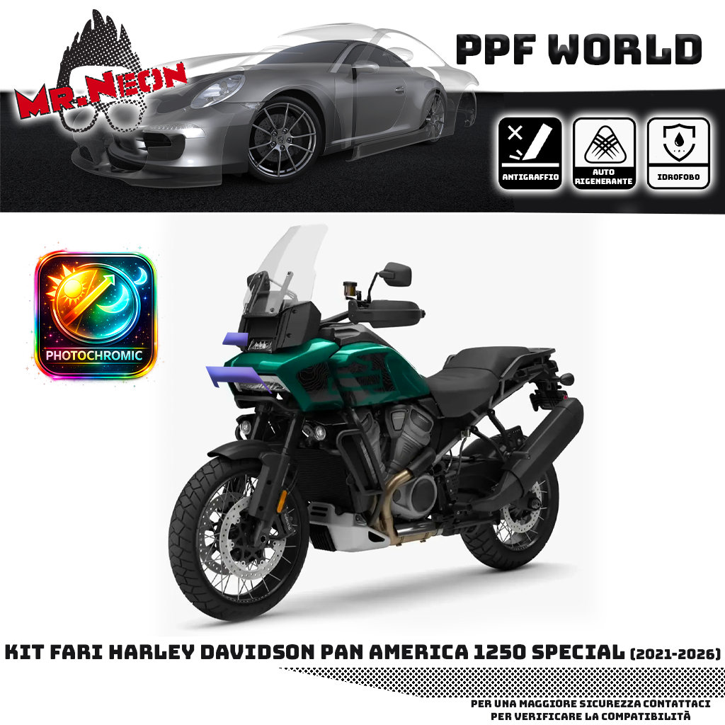 Kit Pellicola Protettiva Faro Harley-Davidson Pan America Special 1250 2021-2026 – PPF Pretagliato