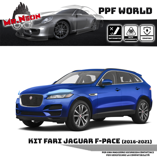 Kit Pellicola Protettiva Fari Jaguar F-Pace 2016-2021 – PPF Trasparente o Fotocromatico Pretagliato