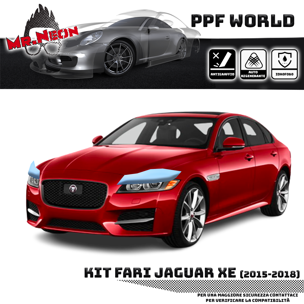 Kit Pellicola Protettiva Fari Jaguar XE (2015–2018) – PPF Trasparente o Fotocromatico Pretagliato
