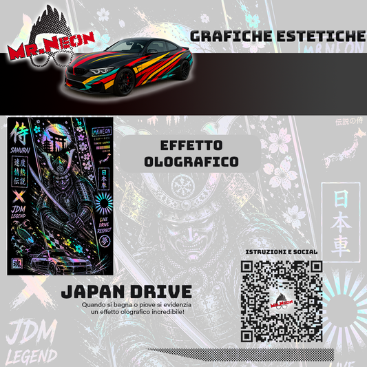 Kit Montanti Auto Japan Drive – Samurai Katana Adesivi Grafici Laterali JDM