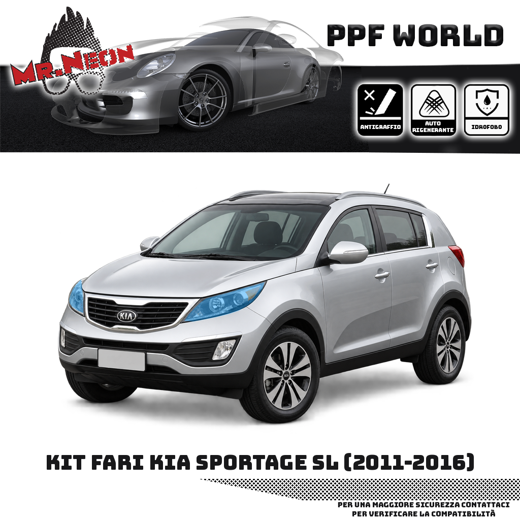 Kit PPF fari anteriori Kia Sportage III SL 2011–2016 — trasparente