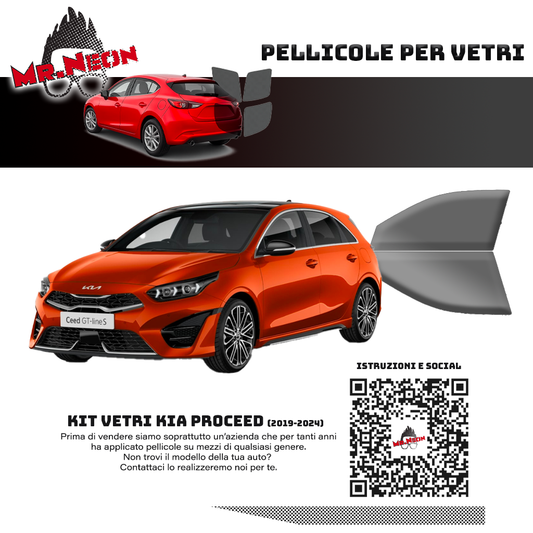 Kit Oscuramento Vetri Anteriori Kia ProCeed 2019-2024 – TPU Pretagliato