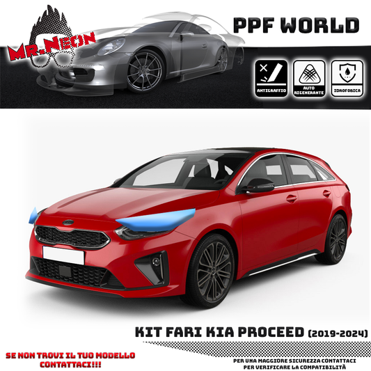 Kit Pellicola Protettiva Fari Kia ProCeed 2022-2024 – PPF Trasparente o Fotocromatico Pretagliato