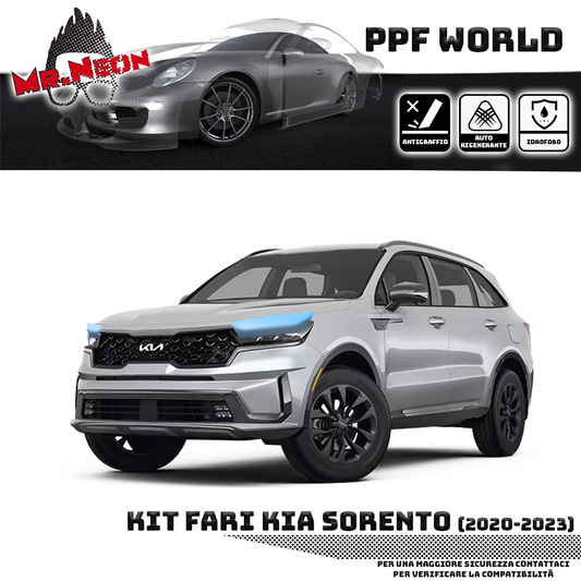 Kit Pellicola Protettiva Fari Kia Sorento (2020–2023) – PPF Trasparente o Fotocromatico Pretagliato