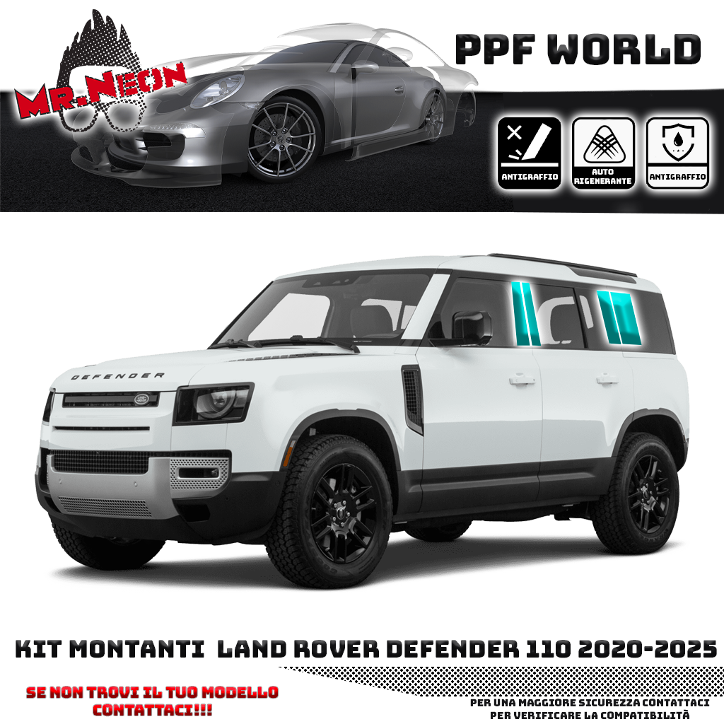 Kit Pellicola Protettiva Montanti – Land Rover Defender 110 (2020–2025)