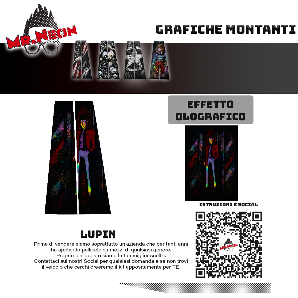 Kit Montanti Auto Gentleman Heist – Anime Style Adesivi Grafici Laterali