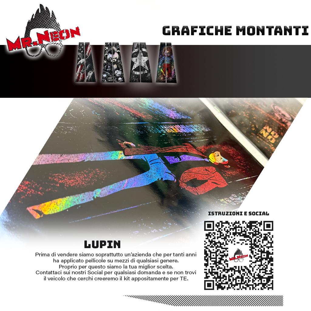 Kit Montanti Auto Gentleman Heist – Anime Style Adesivi Grafici Laterali