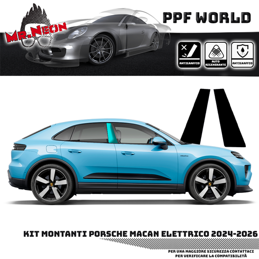 Protezione Montanti Compatibile con Porsche Macan Elettrica 2024–2026 – Kit PPF Pretagliato 194 Micron