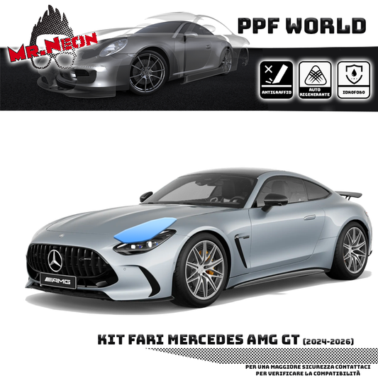 Kit Pellicola Protettiva Fari Mercedes-AMG GT 2024-2026 – PPF Trasparente o Fotocromatico Pretagliato