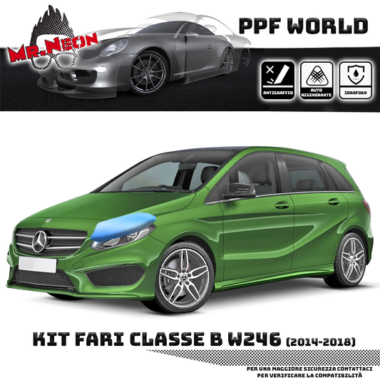 Kit Pellicola Protettiva Fari Mercedes Classe B W246 2014-2018 – PPF Trasparente o Fotocromatico Pretagliato