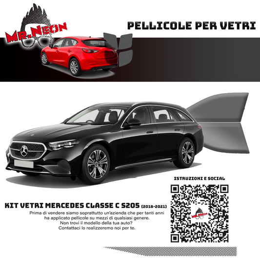 Kit Pellicole Oscuramento Vetri Anteriori Mercedes Classe C SW S205 2018-2021 – Pretagliati