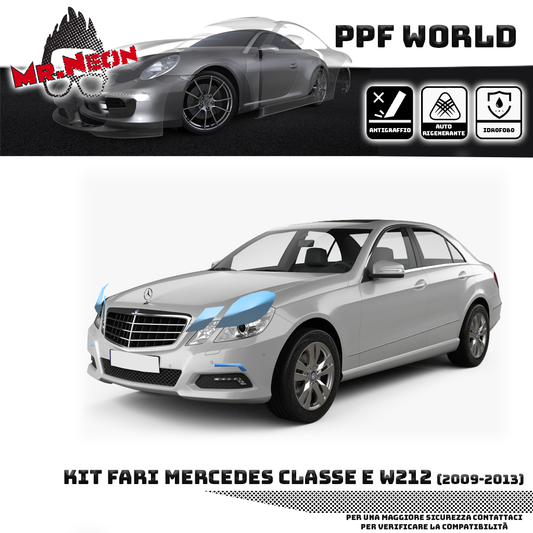 Kit Pellicola Protettiva Fari Mercedes Classe E W212 2009-2013 – PPF Trasparente o Fotocromatico Pretagliato