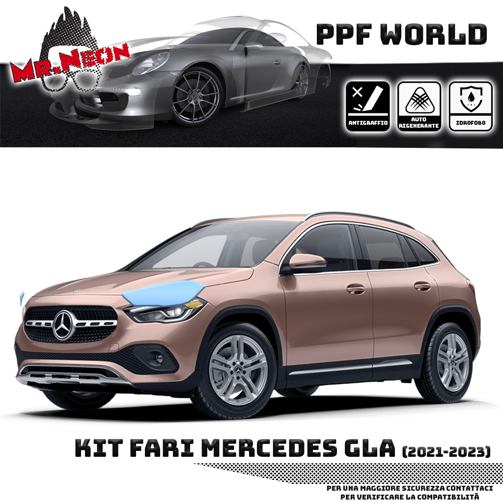 Kit Pellicola Protettiva Fari Mercedes GLA H247 2020-2023 – PPF Trasparente o Fotocromatico Pretagliato