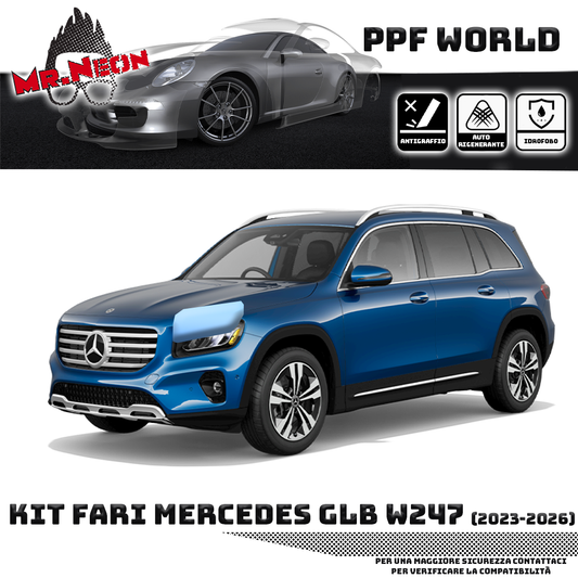 Kit Pellicola Protettiva Fari Mercedes GLB X247 2023-2026 – PPF Trasparente o Fotocromatico Pretagliato