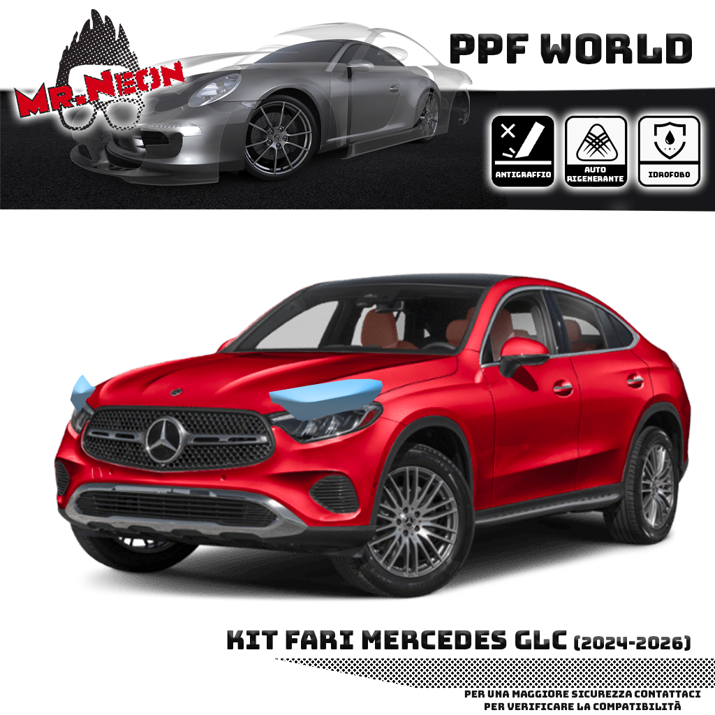 Kit Pellicola Protettiva Fari Mercedes GLC X254 2022-2026 – PPF Trasparente o Fotocromatico Pretagliato