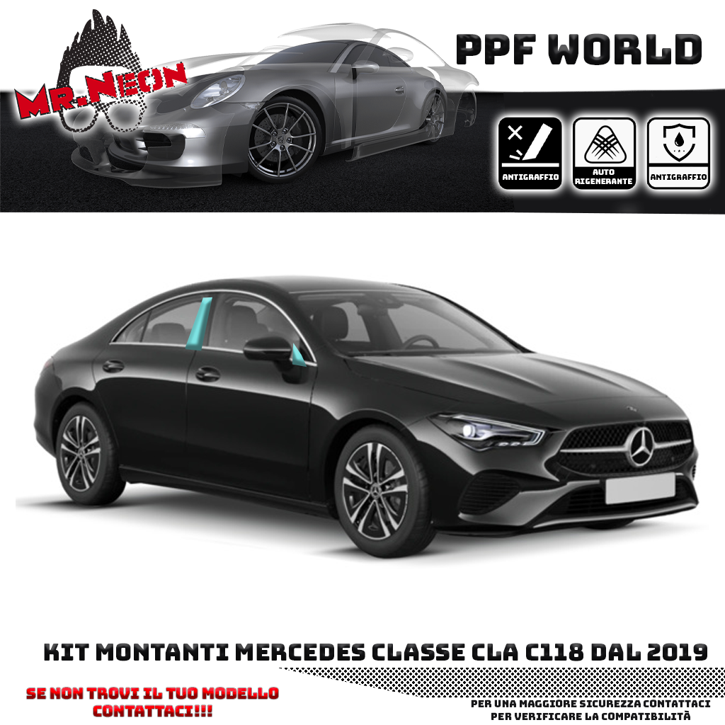 Kit Pellicola Protettiva Montanti – Mercedes CLA C118 (2019–2025)