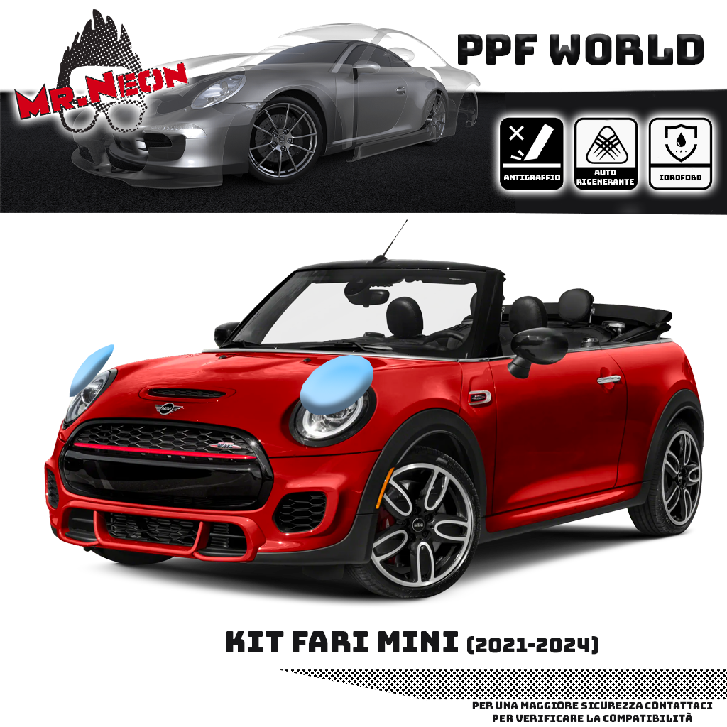 Kit Pellicola Protettiva Fari MINI 2021-2024 – PPF Trasparente o Fotocromatico Pretagliato
