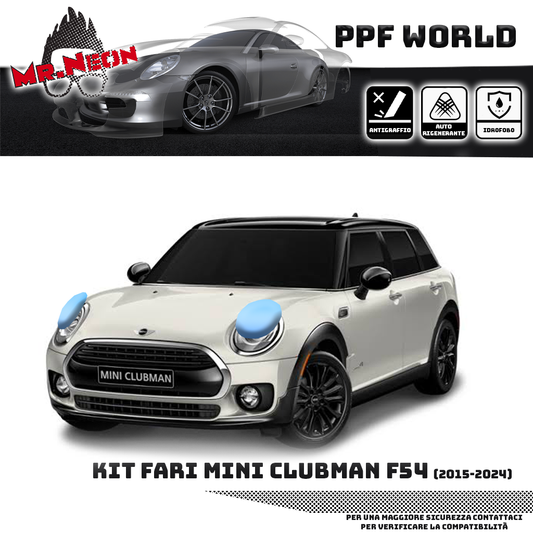 Kit Pellicola Protettiva Fari MINI Clubman F54 2015-2024 – PPF Trasparente o Fotocromatico Pretagliato