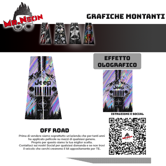 Kit Montanti Auto Jeep Aurora Trail – Off-Road Adesivi Grafici Laterali