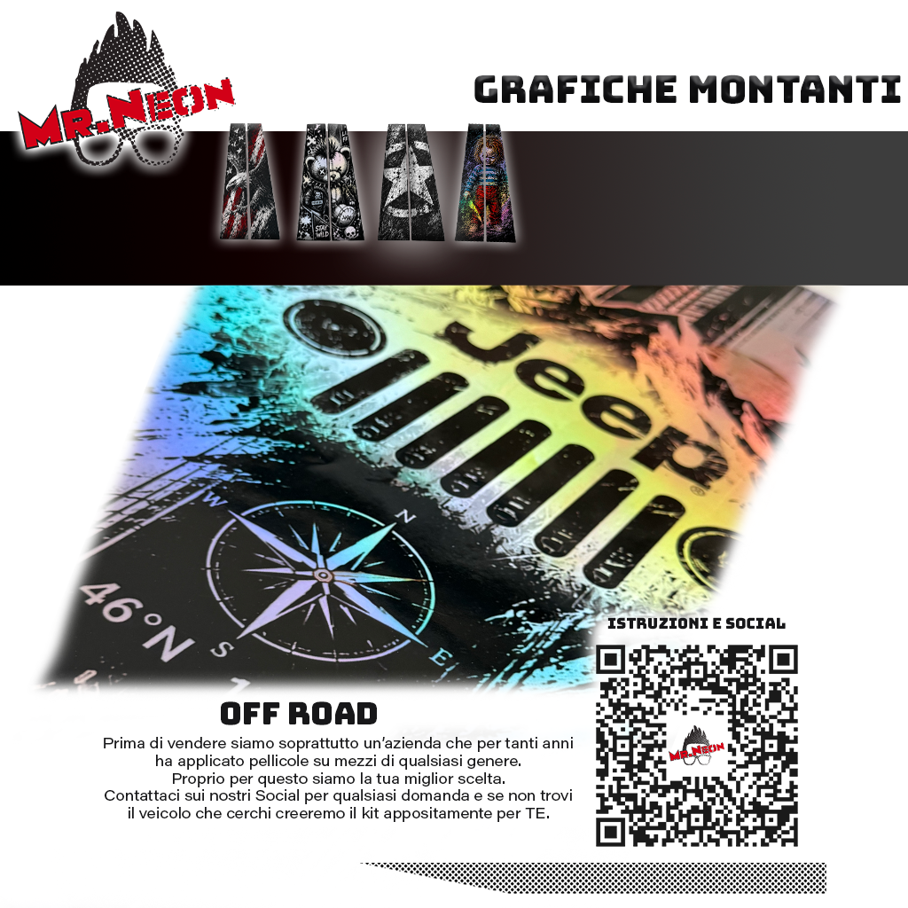 Kit Montanti Auto Jeep Aurora Trail – Off-Road Adesivi Grafici Laterali