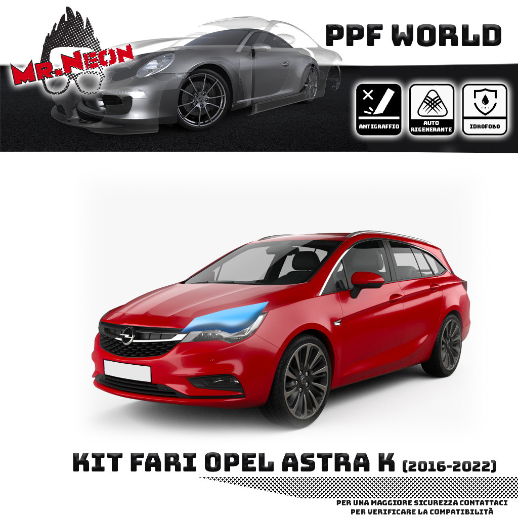 Kit Pellicola Protettiva Fari Opel Astra K Sport Tourer (2016–2022) – PPF Trasparente o Fotocromatico Pretagliato