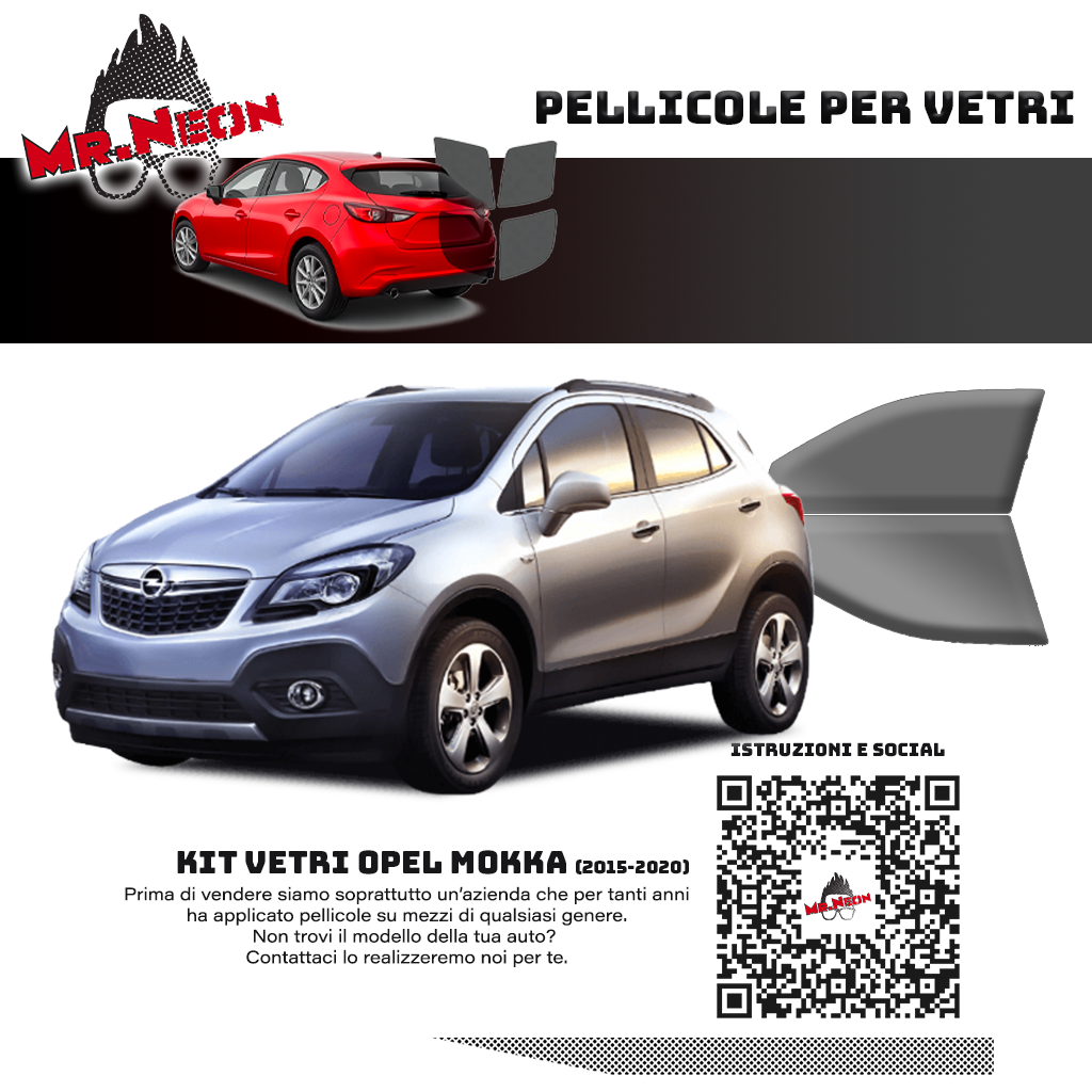 Kit Pellicole Oscuramento Vetri Anteriori Opel Mokka 2012-2020 – Pretagliati