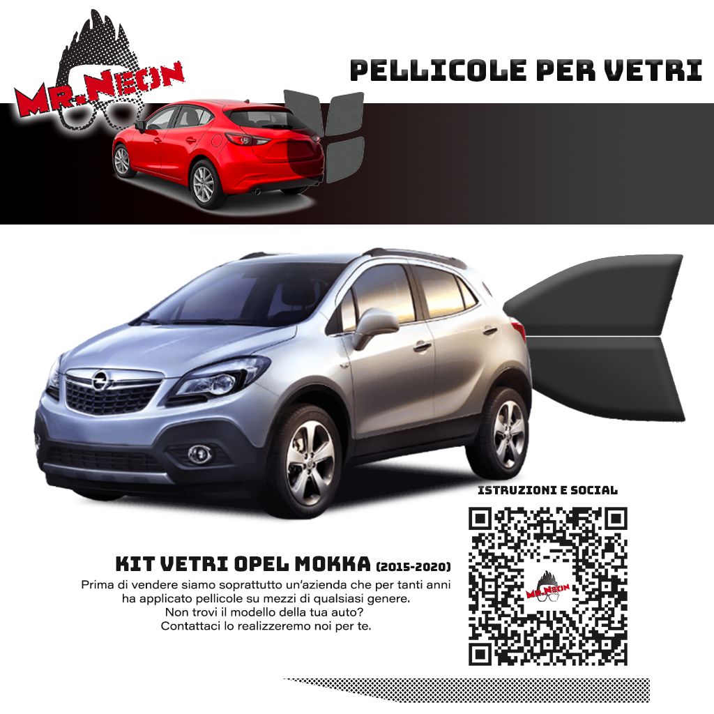 Kit Pellicole Oscuramento Vetri Anteriori Opel Mokka 2012-2020 – Pretagliati